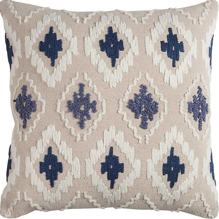 Pillows>Kirklands Home Diamond Textured Pillow Blue