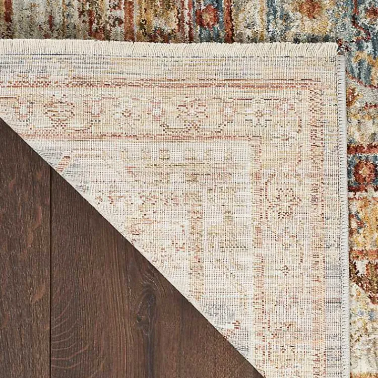 Kirklands Home Blue Distressed Medallion Runner, 2x10 Multi Discount