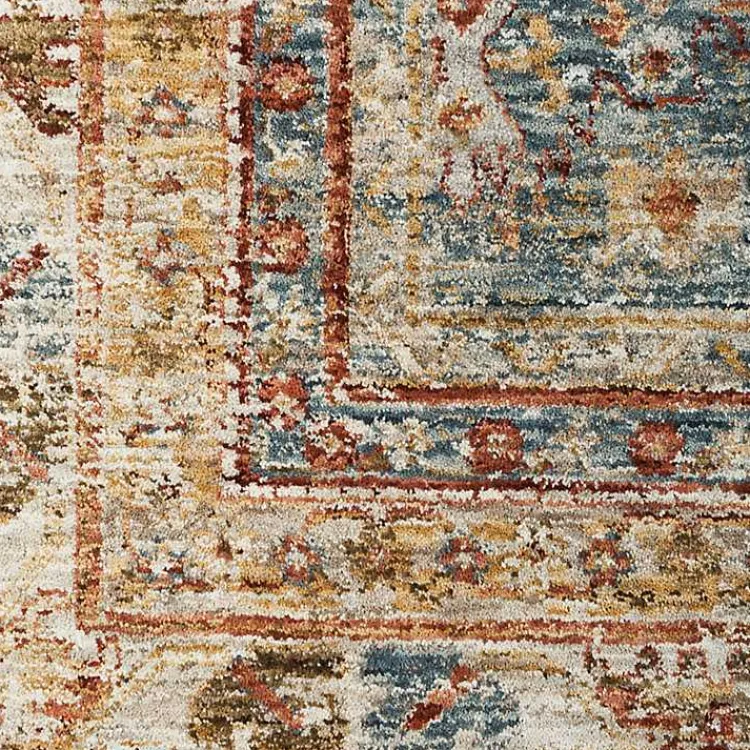 Kirklands Home Blue Distressed Medallion Runner, 2x10 Multi Discount