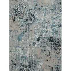 Kirklands Home Blue Distressed Washable Area Rug, 7x9