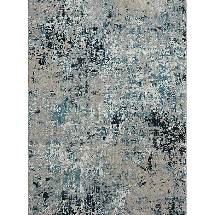 Kirklands Home Blue Distressed Washable Area Rug, 7x9