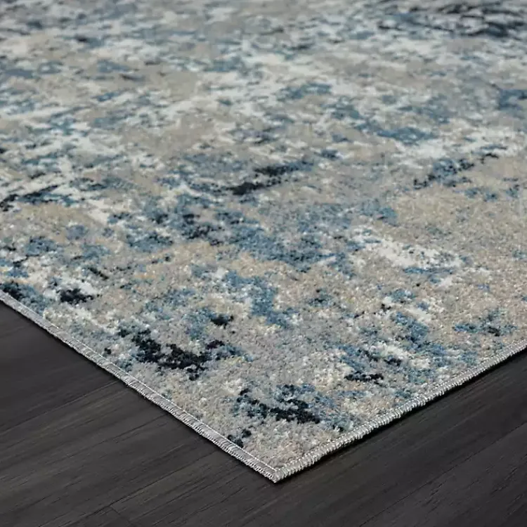 Kirklands Home Blue Distressed Washable Area Rug, 7x9