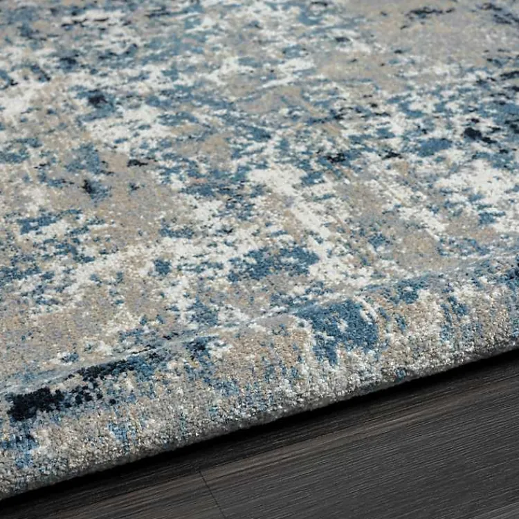 Kirklands Home Blue Distressed Washable Area Rug, 7x9