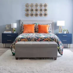 Kirklands Home 2-Drawer Nightstand with Gold Hardware Blue Sale