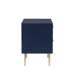 Kirklands Home 2-Drawer Nightstand with Gold Hardware Blue Sale