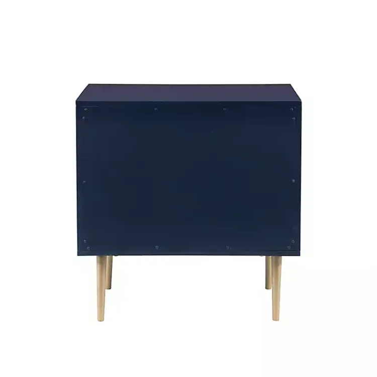 Kirklands Home 2-Drawer Nightstand with Gold Hardware Blue Sale