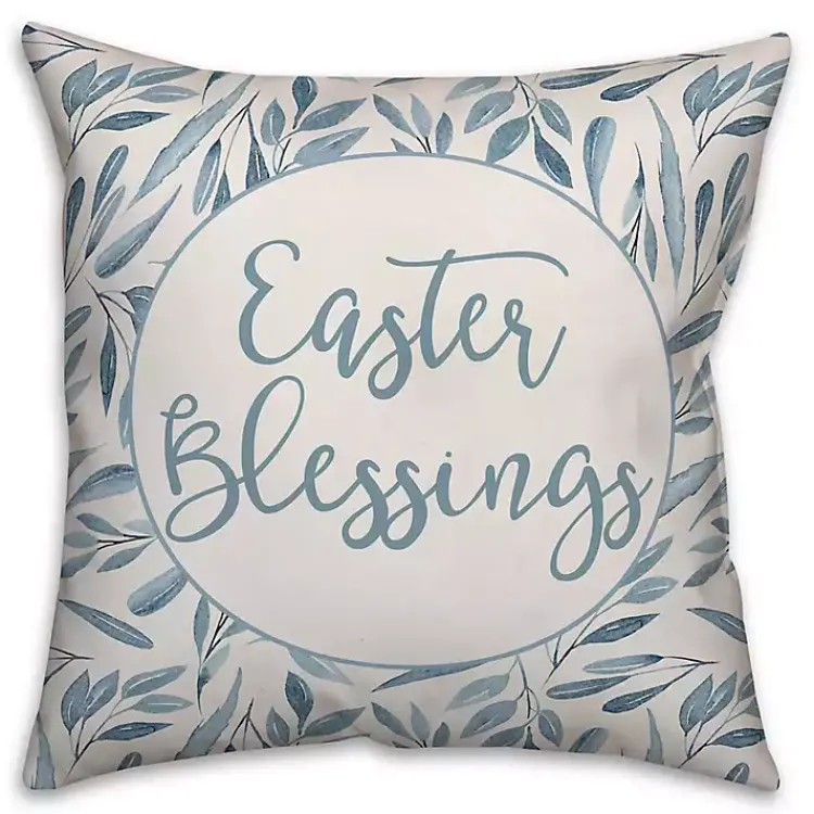 Easter Decorations>Kirklands Home Blue Easter Blessings Floral Pillow