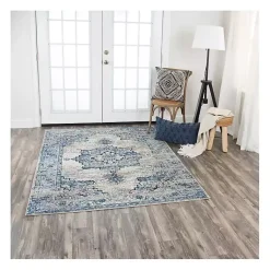 Kirklands Home Edward Medallion Area Rug, 8x10 Blue Clearance