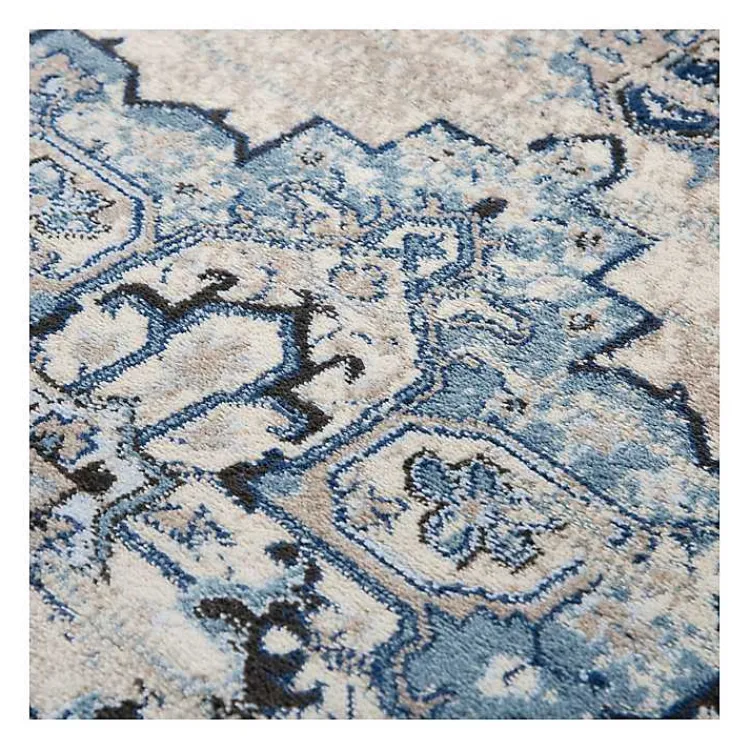 Kirklands Home Edward Medallion Area Rug, 8x10 Blue Clearance