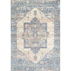 Kirklands Home Blue Eli Medallion Fringe Area Rug, 4x6 Hot