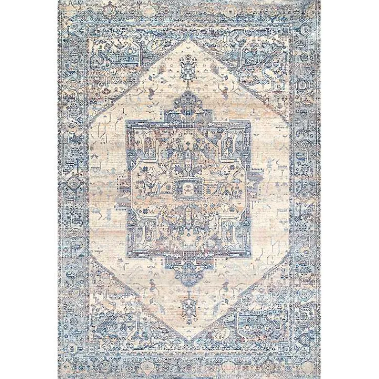Kirklands Home Blue Eli Medallion Fringe Area Rug, 4x6 Hot