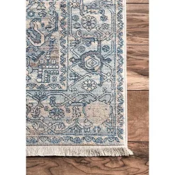 Kirklands Home Blue Eli Medallion Fringe Area Rug, 4x6 Hot