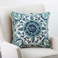 Pillows>Kirklands Home Embroidered Claudia Pillow Blue