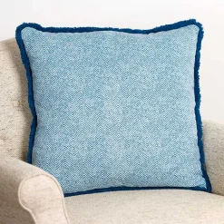 Pillows>Kirklands Home Embroidered Coral Pillow Blue