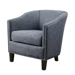 Kirklands Home Emery Barrel Accent Chair Blue Outlet