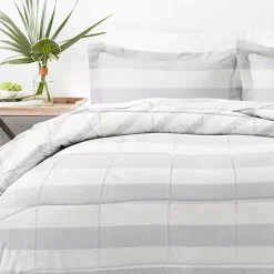 Kirklands Home Blue Faded Stripe 3-pc. Queen Comforter Set Outlet
