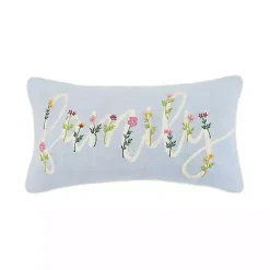 Pillows>Kirklands Home Blue Family Floral Embroidered Lumbar Pillow