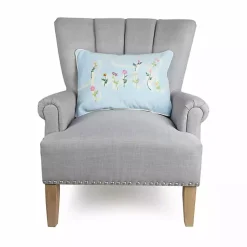 Pillows>Kirklands Home Blue Family Floral Embroidered Lumbar Pillow