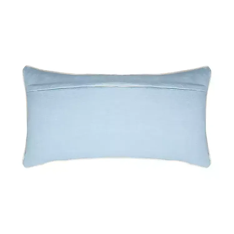 Pillows>Kirklands Home Blue Family Floral Embroidered Lumbar Pillow