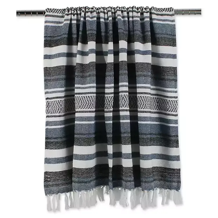 Blankets & Throws>Kirklands Home Farmhouse Stripe Throw Blue