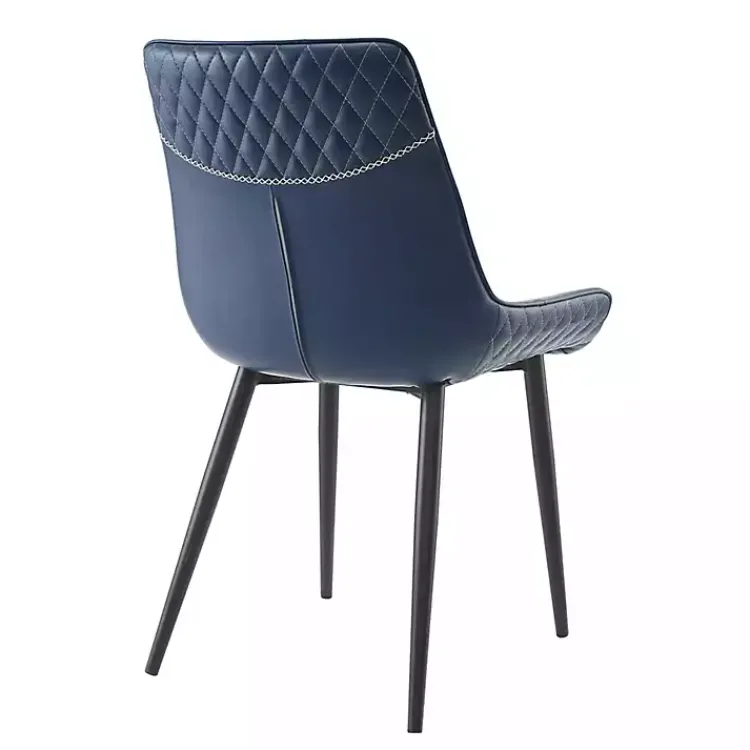 Kirklands Home Faux Leather Stitched Chairs, Set of 2 Blue Discount
