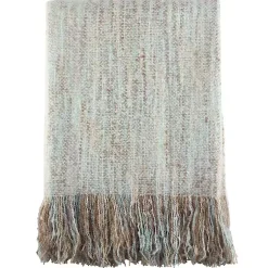 Blankets & Throws>Kirklands Home Blue Faux Mohair Fringe Throw