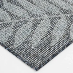 Kirklands Home Fern Leaves Indoor/Outdoor Area Rug, 5x7 Blue Clearance