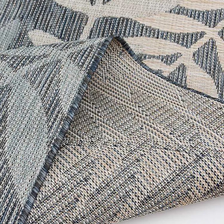 Kirklands Home Fern Leaves Indoor/Outdoor Area Rug, 5x7 Blue Clearance