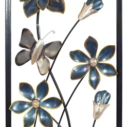 Kirklands Home Blue Floral and Butterfly Wall Plaques, Set of 2 Sale