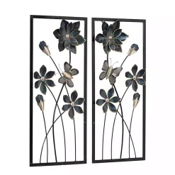 Kirklands Home Blue Floral and Butterfly Wall Plaques, Set of 2 Sale