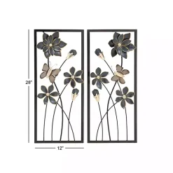 Kirklands Home Blue Floral and Butterfly Wall Plaques, Set of 2 Sale