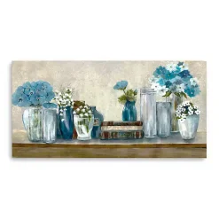 Kirklands Home Blue Floral Desk Giclee Canvas Print, 60x30 in. New