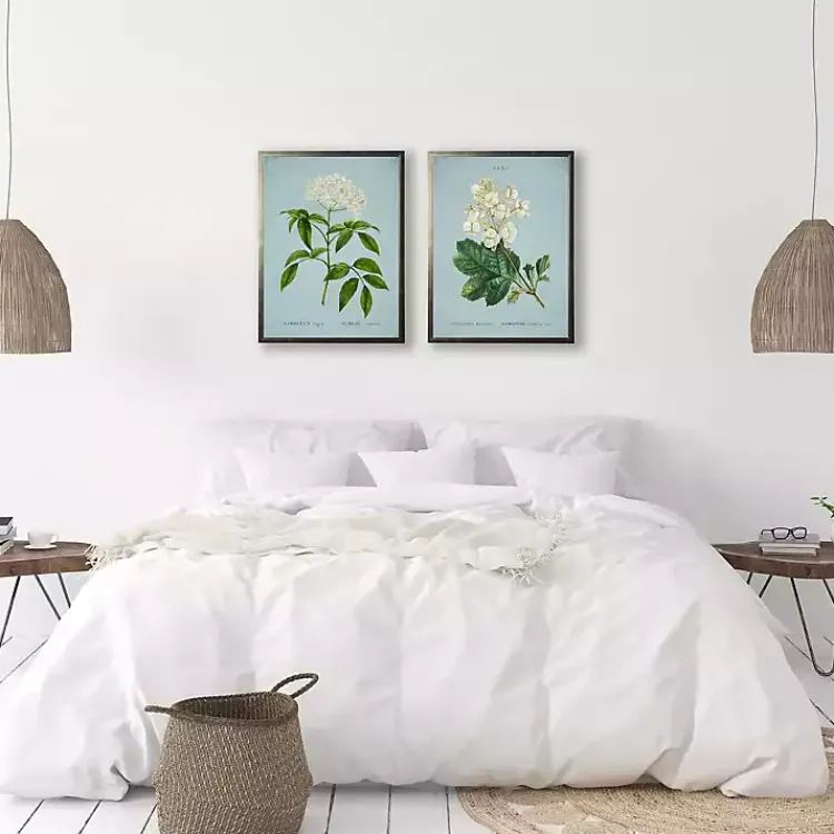 Kirklands Home Blue Floral Diagram I Framed Art Prints, Set of 2 Online