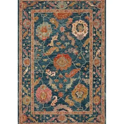 Kirklands Home Blue Floral Fernanda Wool Area Rug, 5x7 Hot