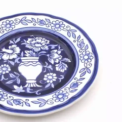 Kirklands Home Blue Floral Hand Painted 16-pc. Dinnerware Set Outlet