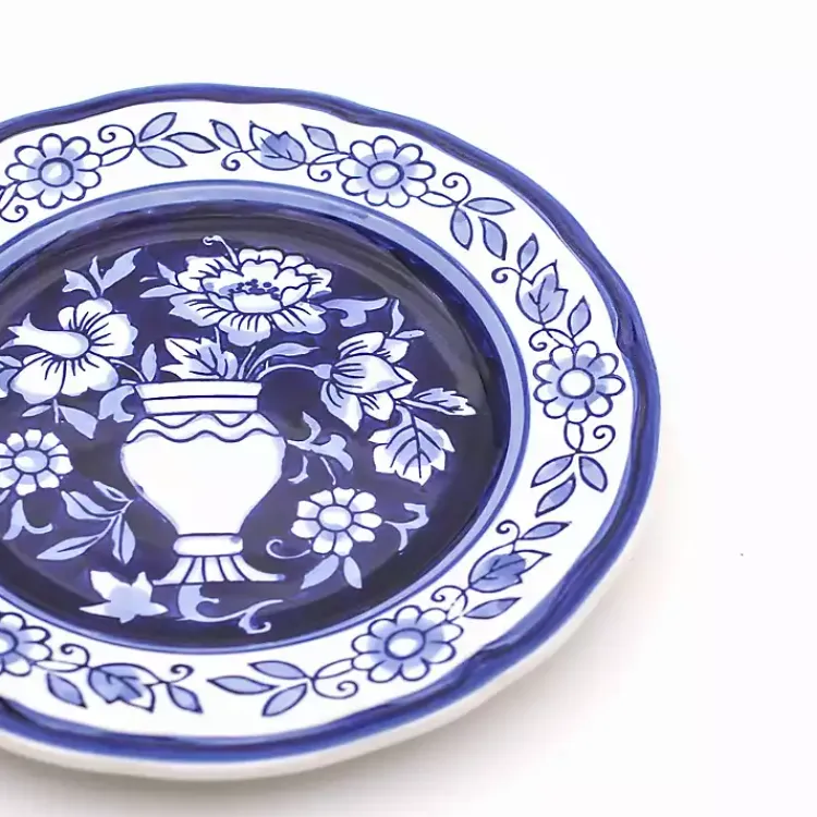 Kirklands Home Blue Floral Hand Painted 16-pc. Dinnerware Set Outlet