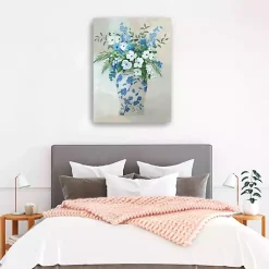 Kirklands Home Blue Floral Jar Canvas Art Print Multi Discount