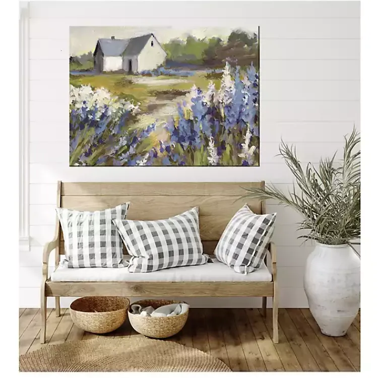 Kirklands Home Blue Floral Meadow Outdoor Canvas Art Print Clearance