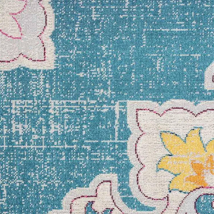 Kirklands Home Blue Floral Medallion Outdoor Area Rug, 7x9 Discount
