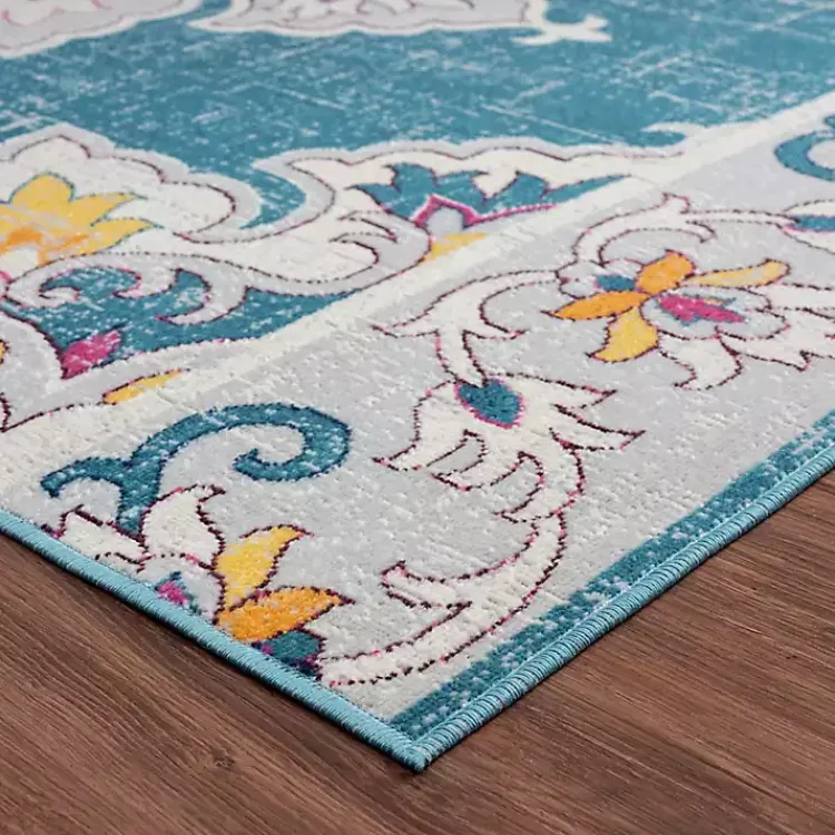 Kirklands Home Blue Floral Medallion Outdoor Area Rug, 7x9 Discount