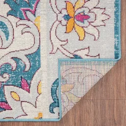 Kirklands Home Blue Floral Medallion Outdoor Area Rug, 7x9 Discount