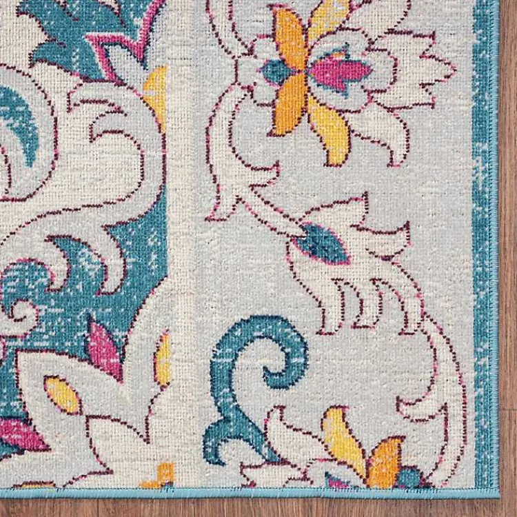 Kirklands Home Blue Floral Medallion Outdoor Area Rug, 7x9 Discount