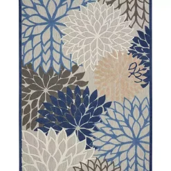 Kirklands Home Blue Floral Outdoor Area Rug, 7x10 Sale