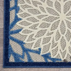 Kirklands Home Blue Floral Outdoor Area Rug, 7x10 Sale