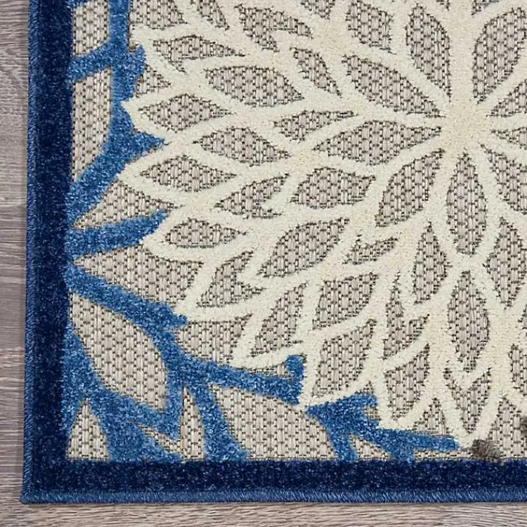 Kirklands Home Blue Floral Outdoor Area Rug, 7x10 Sale