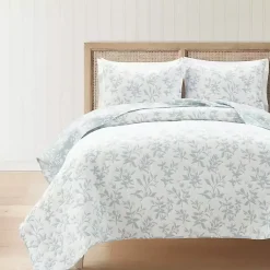 Kirklands Home Blue Floral Reversible 3-pc. King Quilt Set Outlet