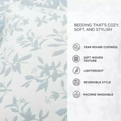 Kirklands Home Blue Floral Reversible 3-pc. King Quilt Set Outlet