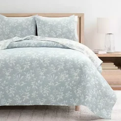 Kirklands Home Blue Floral Reversible 3-pc. Full/Queen Quilt Set Hot