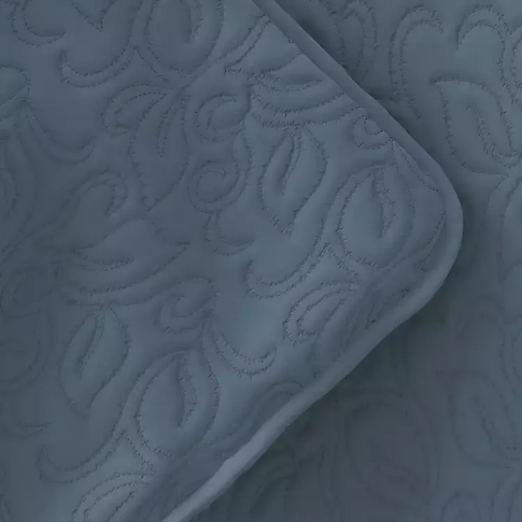 Kirklands Home Floral Stitch 2-pc. Twin Quilt Set Blue New