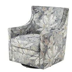 Kirklands Home Floral Swivel Mica Glider Accent Chair Blue Discount